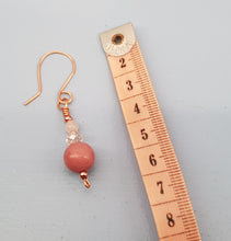 Load image into Gallery viewer, Rose Gold Rhodochrosite Gemstone Bead Earrings
