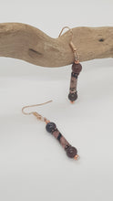 Load image into Gallery viewer, Rose Gold Rhodonite Indian Agate Gemstone Beaded Earrings
