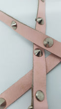 Load image into Gallery viewer, Original Vintage 80&#39;s Pink Leather Studded Wrap Around Belt
