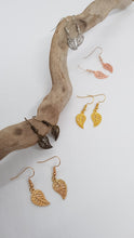 Load image into Gallery viewer, Gold Leaf Charm Earrings
