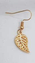 Load image into Gallery viewer, Light Gold Leaf Charm Earrings
