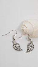 Load image into Gallery viewer, Silver Leaf Charm Earrings
