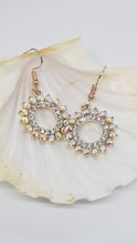 Load image into Gallery viewer, Rose Gold Sparkly Rhinestone Charm Earrings
