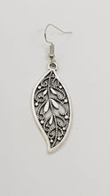 Load image into Gallery viewer, Silver Boho Leaf Charm Earrings
