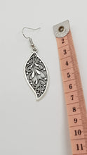 Load image into Gallery viewer, Silver Boho Leaf Charm Earrings
