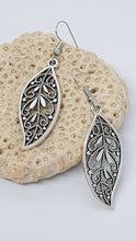 Load image into Gallery viewer, Silver Boho Leaf Charm Earrings
