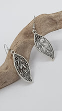 Load image into Gallery viewer, Silver Boho Leaf Charm Earrings
