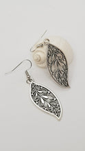 Load image into Gallery viewer, Silver Boho Leaf Charm Earrings
