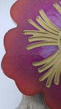 Load image into Gallery viewer, Set of 2 x Apricot Lavender &amp; Gold Resin Hibiscus Coasters
