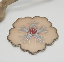 Load image into Gallery viewer, Set of 2 x Pearl Lemonade Pink &amp; Silver Bling Rhinestone Hibiscus Resin Coasters
