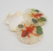 Load image into Gallery viewer, Set of 5 x White 3D Goldfish Resin Coasters
