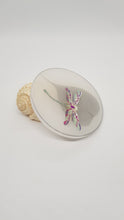 Load image into Gallery viewer, Sparkly White Dragonfly &amp; Silver Skeleton Leaf Resin Jewellery Tray #2
