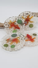 Load image into Gallery viewer, Set of 4 x White 3D Goldfish Resin Coasters
