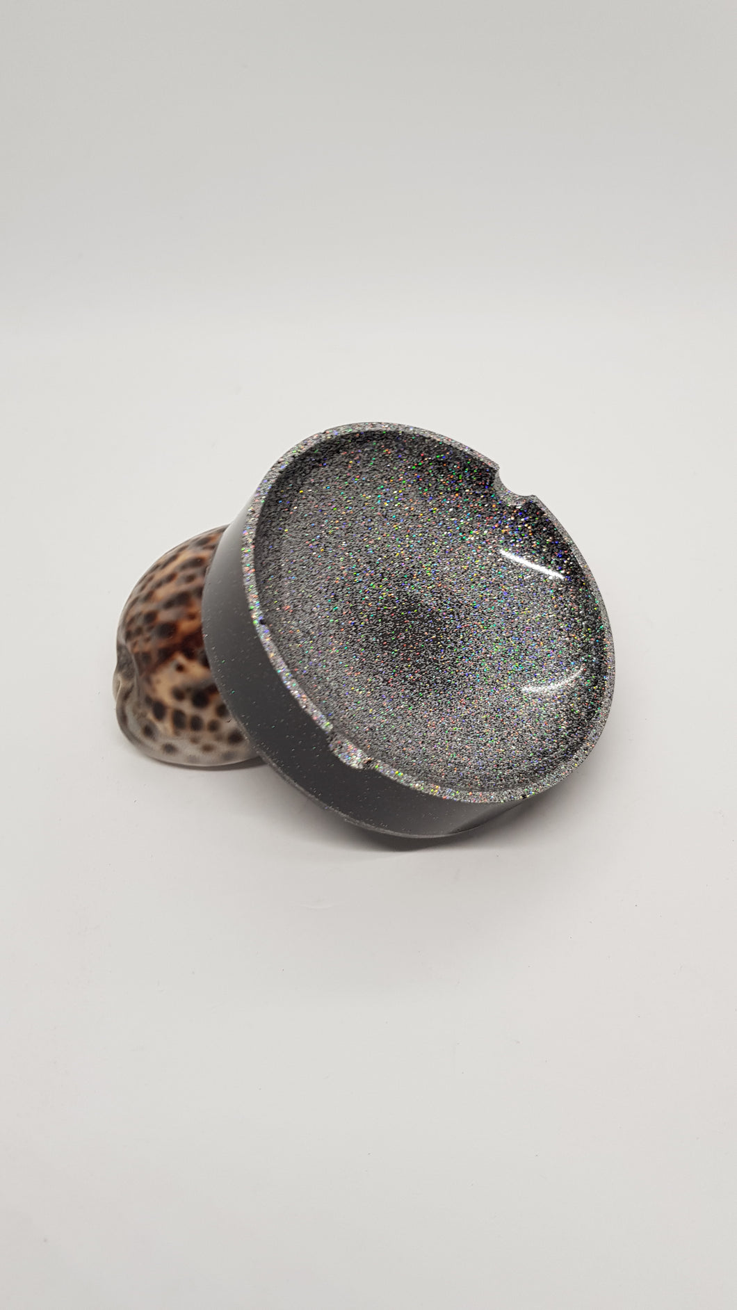 Holographic Super Sparkle Black Resin Ashtray