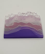 Load image into Gallery viewer, Set of 4 x Purple Pink White Crystal Geode Resin Coasters
