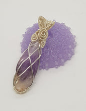 Load image into Gallery viewer, Silver Reversible Caged Amethyst Crystal Pendant
