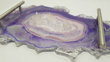 Load image into Gallery viewer, Purple &amp; Silver Crystal Geode Dressing Table Jewellery Tray
