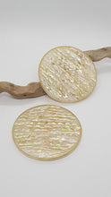 Load image into Gallery viewer, Set of 4 x White &amp; Gold Mother Of Pearl Resin Coasters
