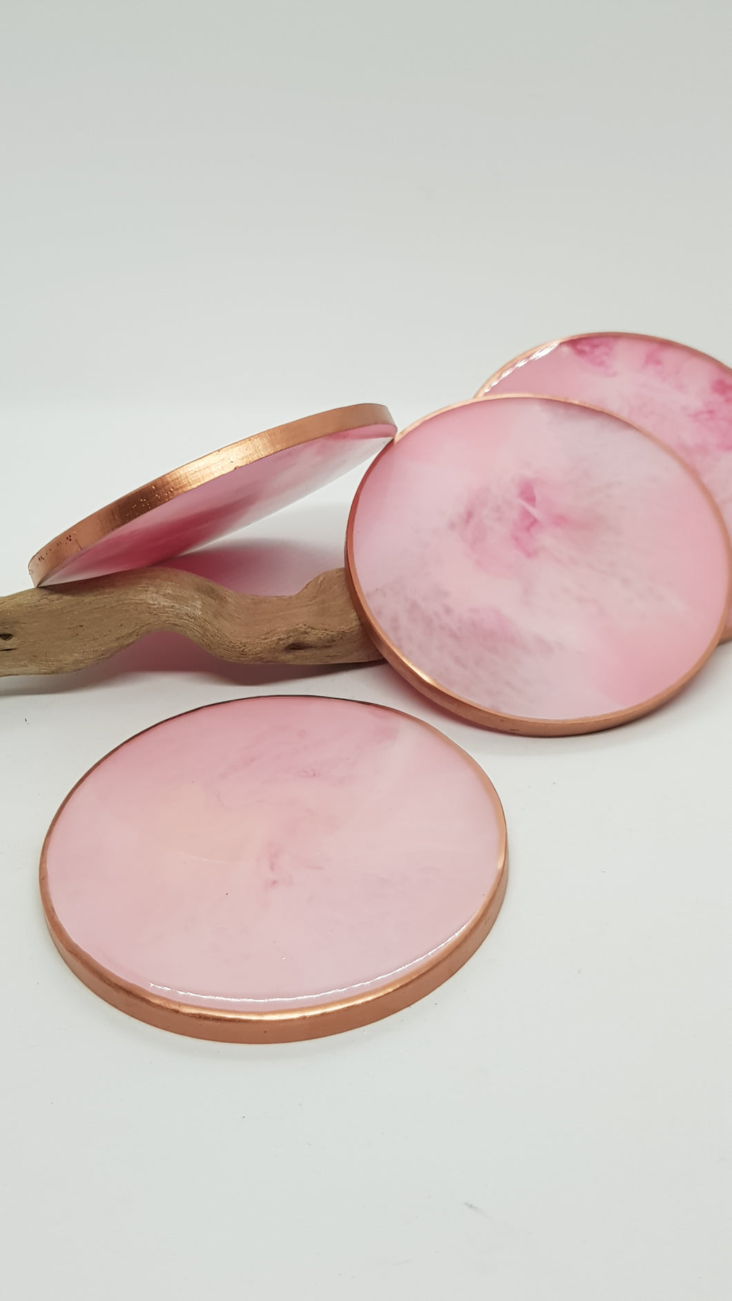 Rose Quartz Marble Resin Coasters