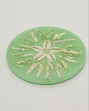 Load image into Gallery viewer, Peppermint Mother Of Pearl Cowrie Shell Resin Coasters
