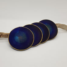 Load image into Gallery viewer, Gold Peacock Feather Resin Coaster Sets
