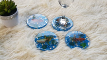 Load image into Gallery viewer, Set of 4 x Blue 3D Goldfish Resin Coasters
