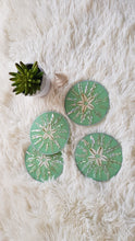 Load image into Gallery viewer, Peppermint Mother Of Pearl Cowrie Shell Resin Coasters
