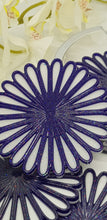 Load image into Gallery viewer, Violet Glitter Daisy Resin Coasters &amp; Coaster Holder Set
