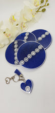 Load image into Gallery viewer, Denim &amp; Pine Rhinestone Sparkle Resin Coasters
