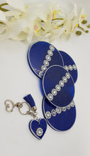 Load image into Gallery viewer, Denim &amp; Pine Rhinestone Sparkle Resin Coasters
