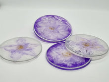 Load image into Gallery viewer, Lilac Lavender 3D Bloom Resin Coasters
