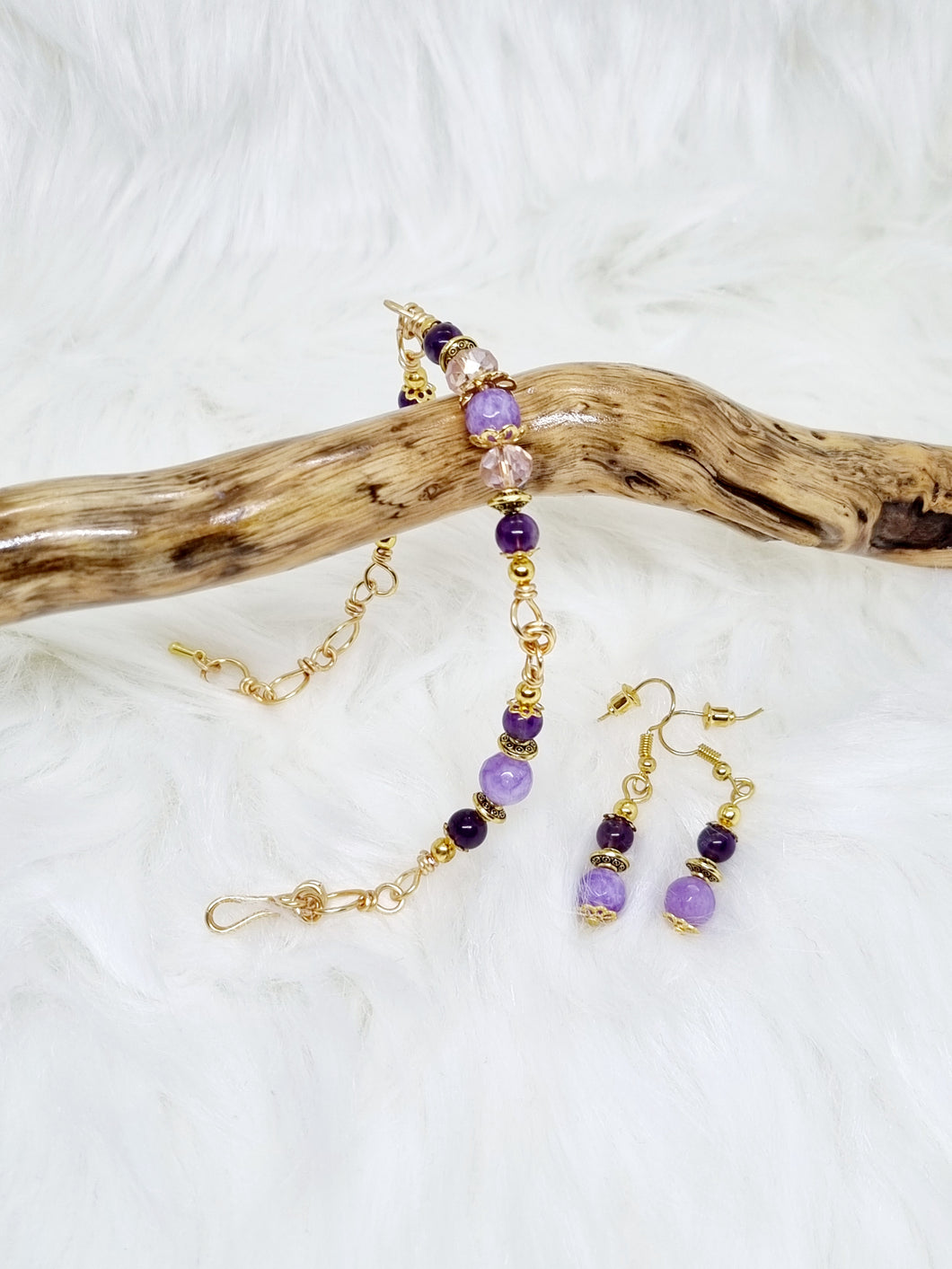 'Endiva' Gemstone Bead Earring & Bracelet Set