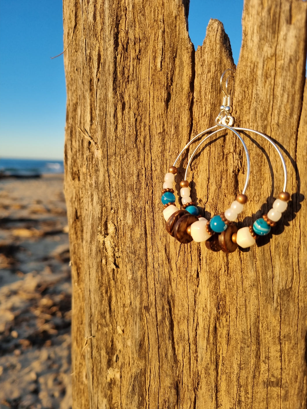 'Babylon' Gemstone Bead Hoop Earrings