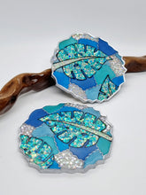 Load image into Gallery viewer, Hand Painted Monstera Leaf Geode Resin Coasters
