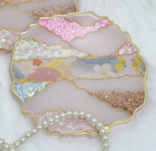 Load image into Gallery viewer, Hand Painted Washi Tape &amp; Glitter Geode Resin Coasters
