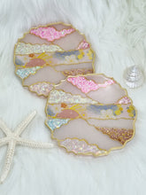 Load image into Gallery viewer, Hand Painted Washi Tape &amp; Glitter Geode Resin Coasters
