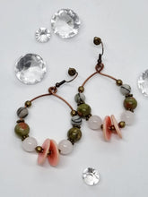 Load image into Gallery viewer, &#39;Anomia&#39; Gemstone Bead Hoop Earrings
