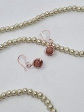 Load image into Gallery viewer, &#39;Junonia&#39; Gemstone Bead French &#39;V&#39; Dangle Earrings

