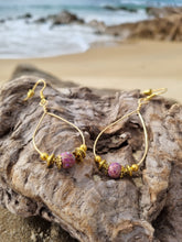 Load image into Gallery viewer, &#39;Purpura&#39; Gemstone Bead Teardrop Earrings
