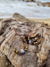 Load image into Gallery viewer, &#39;Purpura&#39; Gemstone Bead Teardrop Earrings
