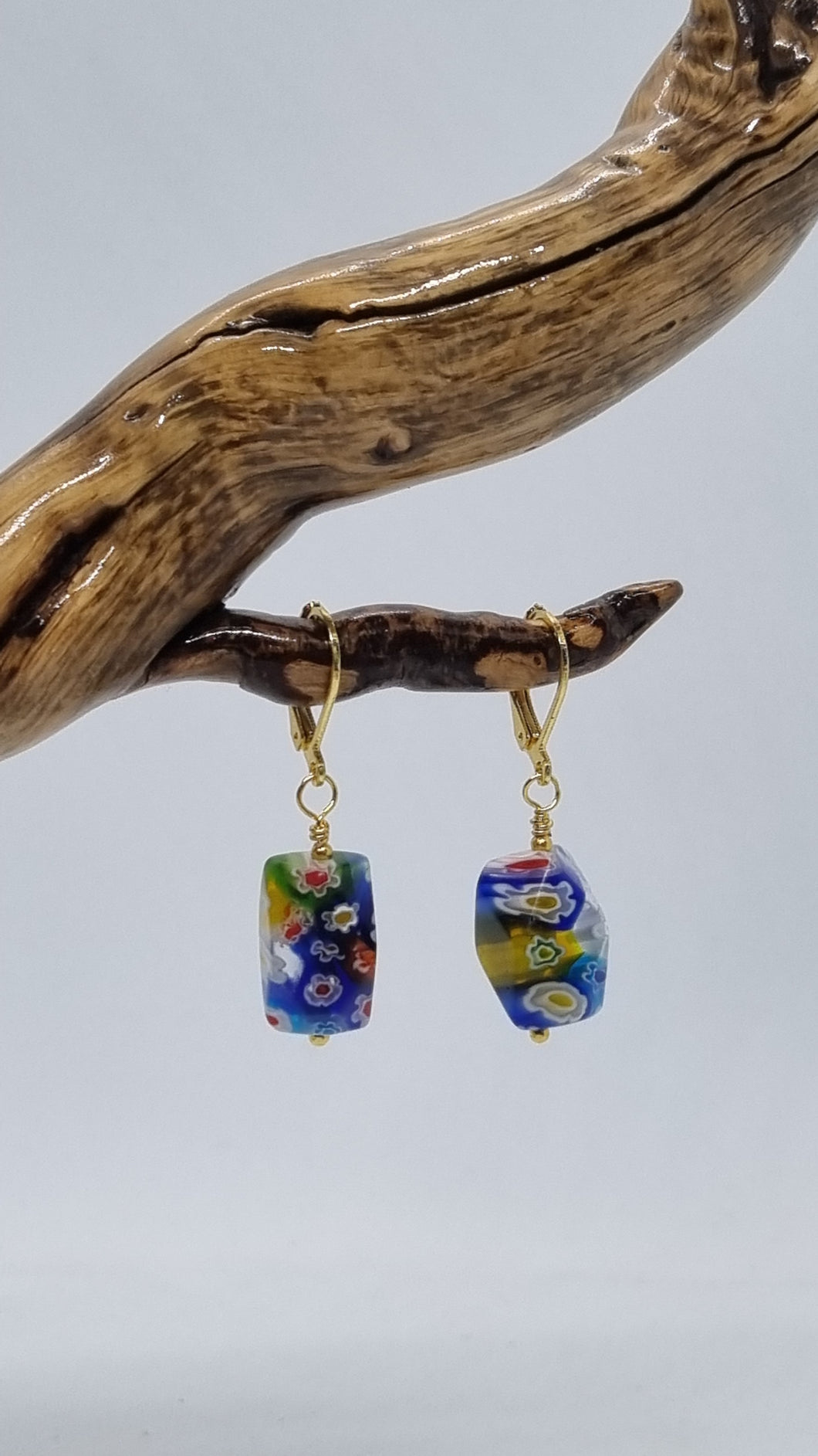 'Cassidae' Millefiori Glass Bead Earrings