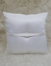 Load image into Gallery viewer, White Satin Diamante &amp; Pearl Wedding Ring Pillow
