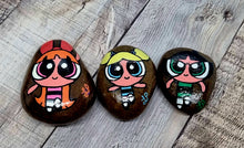 Load image into Gallery viewer, Set of 3 x Powerpuff Girls Hand-Painted Kindness Rocks
