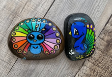 Load image into Gallery viewer, Set of 2 x Peacocks Hand-Painted Kindness Rocks
