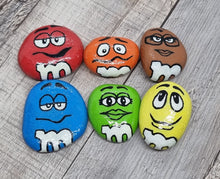 Load image into Gallery viewer, Set of 6 x M &amp; M&#39;s Hand-Painted Kindness Rocks
