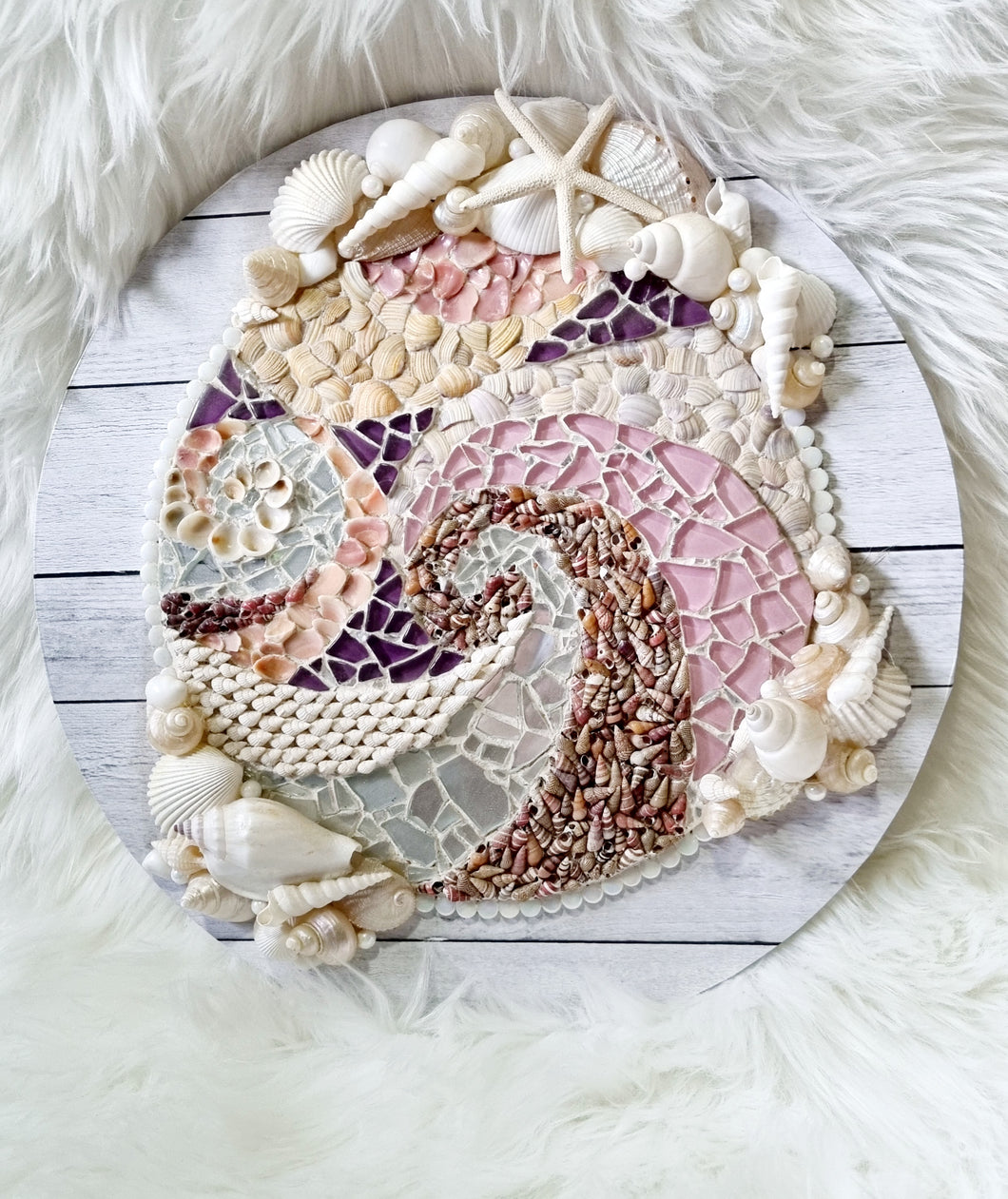 Mosaic Abstract Wall Art 'Seashell Waves'