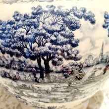 Load image into Gallery viewer, Vintage Bone China Hand Painted Blue &amp; White Willow Pitcher &amp; Wash Bowl Set
