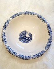 Load image into Gallery viewer, Vintage Bone China Hand Painted Blue &amp; White Willow Pitcher &amp; Wash Bowl Set
