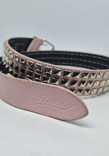 Load image into Gallery viewer, Vintage 90&#39;s Leather Pyramid Studded Belt in Pink
