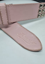 Load image into Gallery viewer, Vintage 90&#39;s Leather Pyramid Studded Belt in Pink
